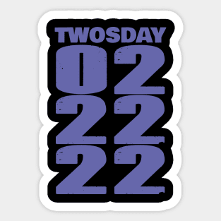 Twosday 022222 in Very Peri Periwinkle Blue Typography Sticker